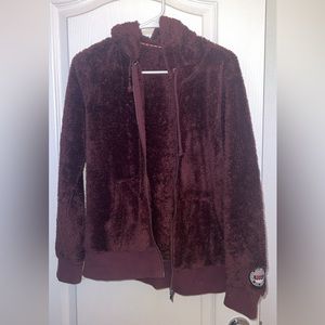 Roxy fuzzy zip up jacket